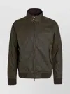 Baracuta Unisex Waxed Jacket With High Collar And Pockets In Green