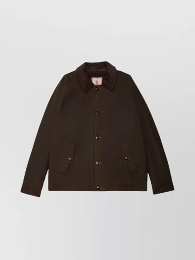 Baracuta Water-resistant Cotton Jacket Raglan Sleeves In Brown