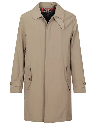 Baracuta Waterproof Tan Cotton Blend Coat With Iconic Tartan Lining In Nude