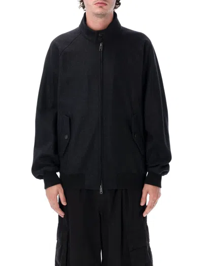 Baracuta Wool-blend Zip Front Harrington Jacket In Black