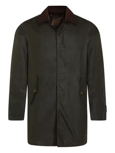 Baracuta X Barbour Corduroy-collar Coat In Green
