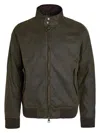 Baracuta Unisex Waxed Jacket With High Collar And Pockets In Green
