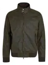Baracuta Unisex Waxed Jacket With High Collar And Pockets In Green