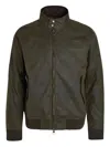 Baracuta Unisex Waxed Jacket With High Collar And Pockets In Multi