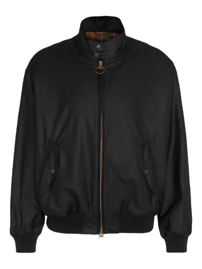 Baracuta X Barbour Zip-fastening Ribbed Jacket In Black
