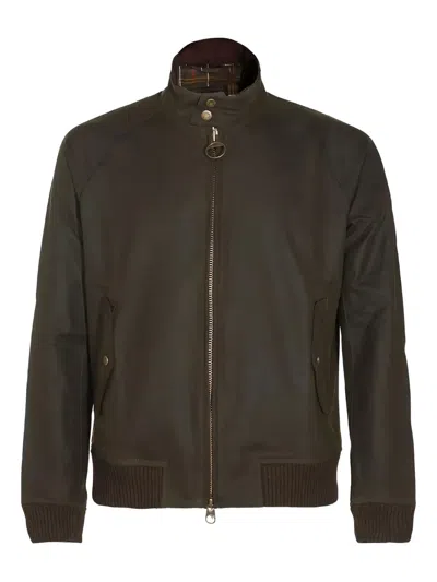 BARACUTA X BARBOUR ZIP-FASTENING RIBBED JACKET