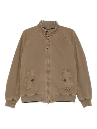 Baracuta Zip-up Bomber Jacket In Brown