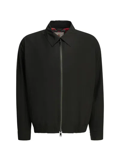 Baracuta Zip-up Bomber Jacket In Black