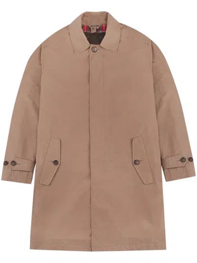 Baracuta -style Beige Mini Coat For Men In Brown