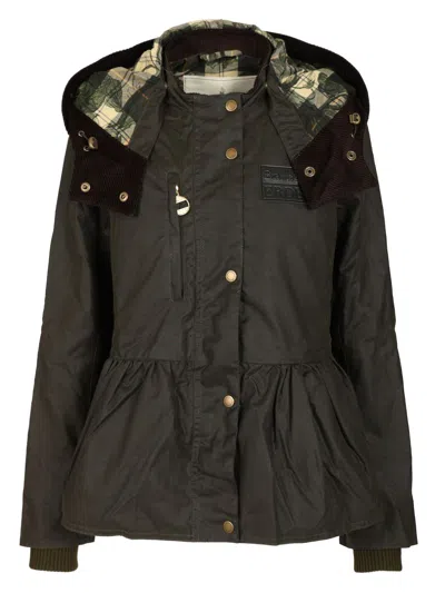 Baracuta X Barbour Barbour X Erdem Datura Waxed Hood Parka Jackets Green