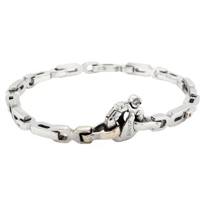 Pre-owned Baraka 18k White & Rose Gold Fancy Link Chain Bracelet 7"