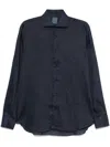Barba Napoli Barba Barba Classic Button-down Shirt With Subtle Texture In Black