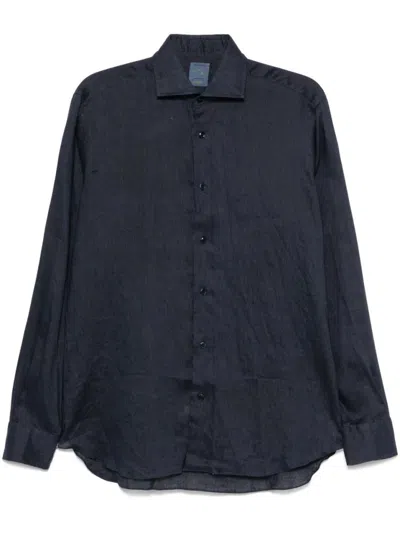 Barba Napoli Barba Barba Classic Button-down Shirt With Subtle Texture In Black