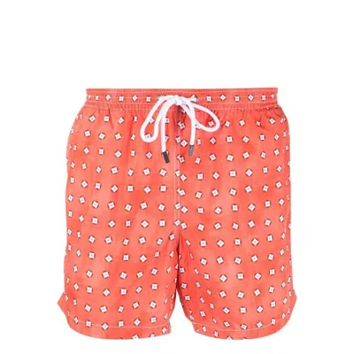 Barba Graphic-print Swim Shorts In Red