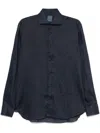 Barba Napoli Barba Barba Classic Button-down Shirt With Subtle Texture In Blue