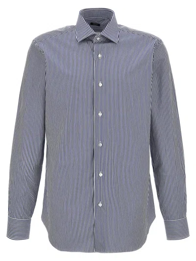 BARBA NAPOLI BLUE STRIPED SHIRT