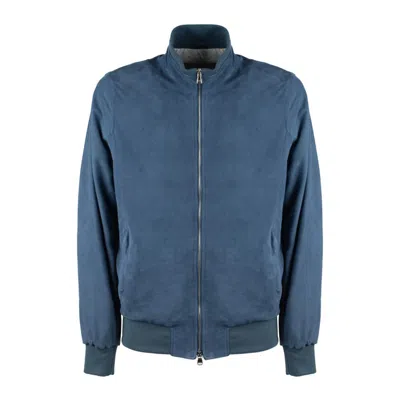 Barba Napoli Barba Blue Suede Jacket