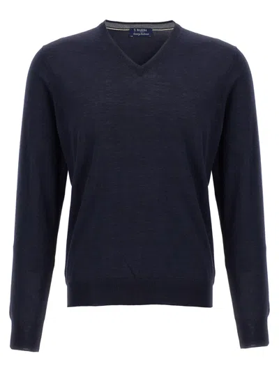 BARBA NAPOLI BLUE WOOL AND SILK SWEATER