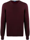 Barba Napoli Crewneck Wool Jumper In Brown