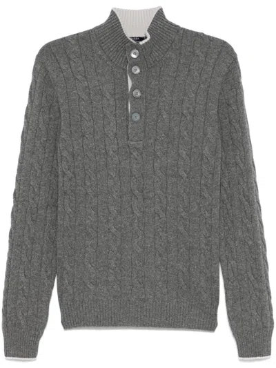 Barba Napoli Cable-knit Sweater In 灰色