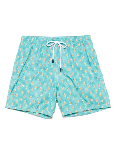 Barba Napoli Cactus-print Swim Shorts In Green