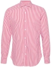 Barba Napoli Striped Poplin Shirt In Black
