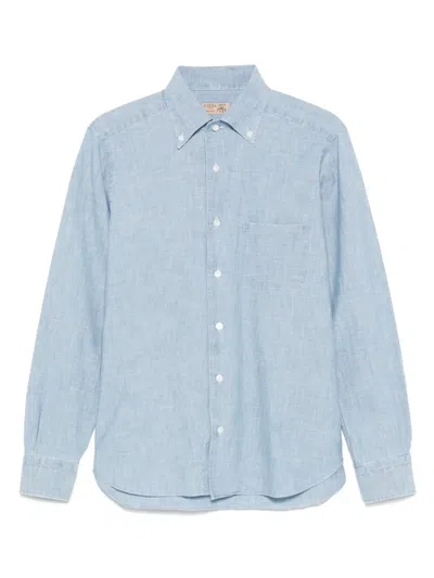 Barba Napoli Chambray Shirt In Blue
