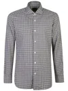 Barba Napoli Fine-check Cotton Flannel Shirt In Brown