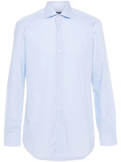Barba Napoli Check-pattern Shirt In Blue