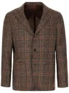Barba Napoli Jacket Checked Pattern Front Pockets In Brown