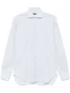 Barba Napoli Checked Shirt In 白色