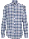 Barba Napoli Checked Shirt In Blue