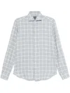 Barba Napoli Checkered Shirt In Blue