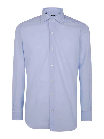 Barba Napoli Barba Classic Honeycomb Weft Shirt Clothing In Blue