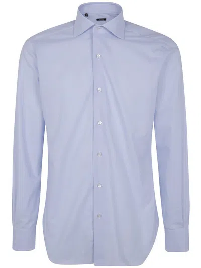 Barba Napoli Barba Classic Honeycomb Weft Shirt Clothing In Blue