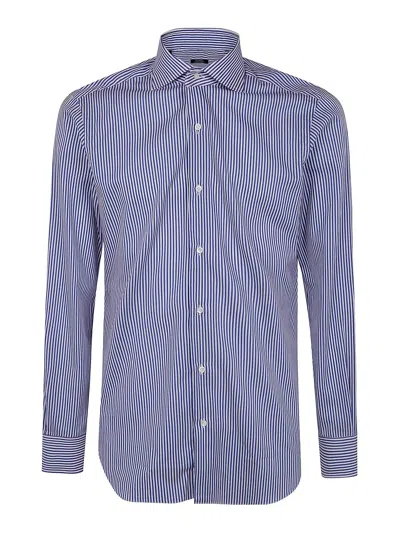 Barba Napoli Classic Stripes Shirt In Blue