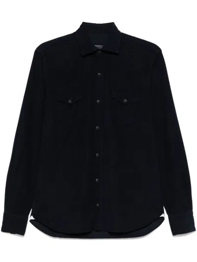 Barba Napoli Corduroy Shirt In Blue