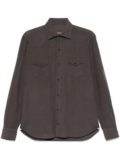 Barba Napoli Corduroy Shirt In Grey