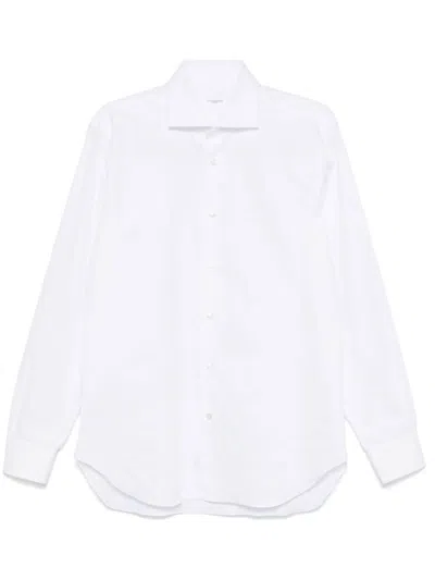Barba Napoli Cotton Shirt In 白色