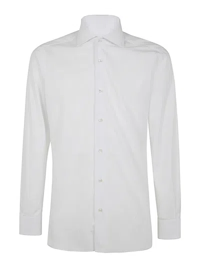 Barba Napoli Cotton Shirt In Blanco