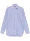 Barba Napoli Barba Vertical Striped Blue And White Barba Shirt In Blue