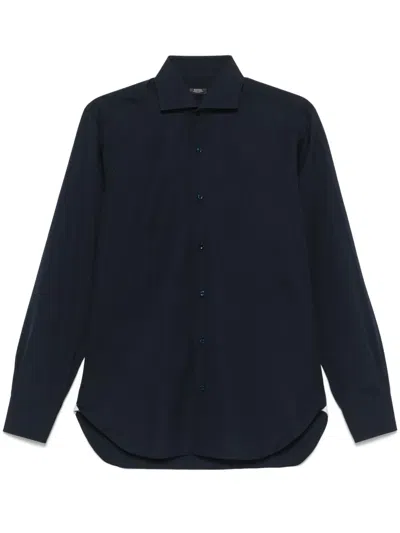 Barba Napoli Cotton Shirt In Blue