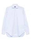 Barba Napoli Barba Sky Blue Tailored Shirt With Button-down Front In Blue