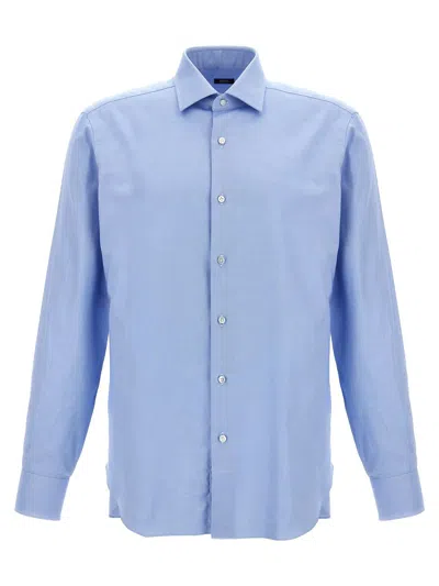 Barba Cotton Shirt In Light Blue