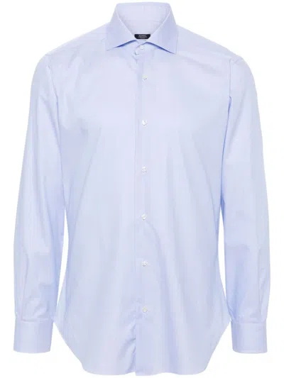 Barba Napoli Cotton Shirt In Blue