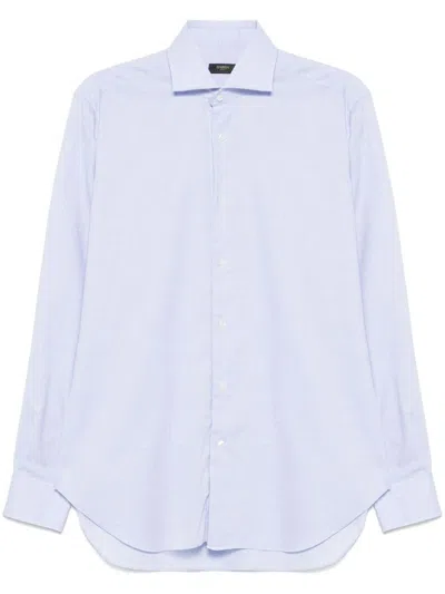BARBA NAPOLI COTTON SHIRT IN LIGHT BLUE