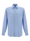 Barba Napoli Barba Tailored Poplin Shirt With Button Closure In Light Blue