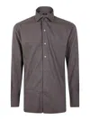 Barba Napoli Herringbone-pattern Shirt In Marrón