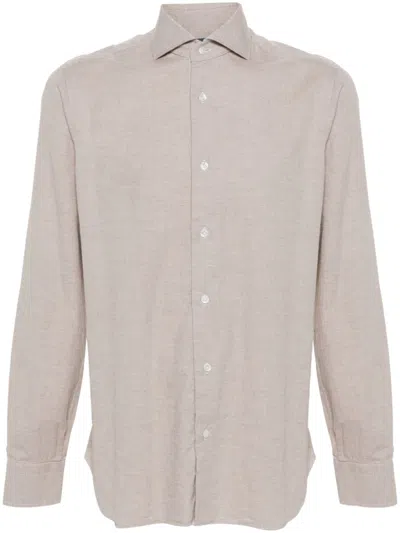 Barba Napoli Cotton Shirt In Neutrals