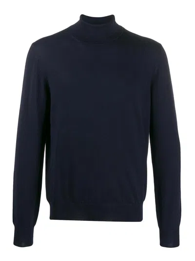 Barba Napoli Roll-neck Virgin Wool Jumper In Blue
